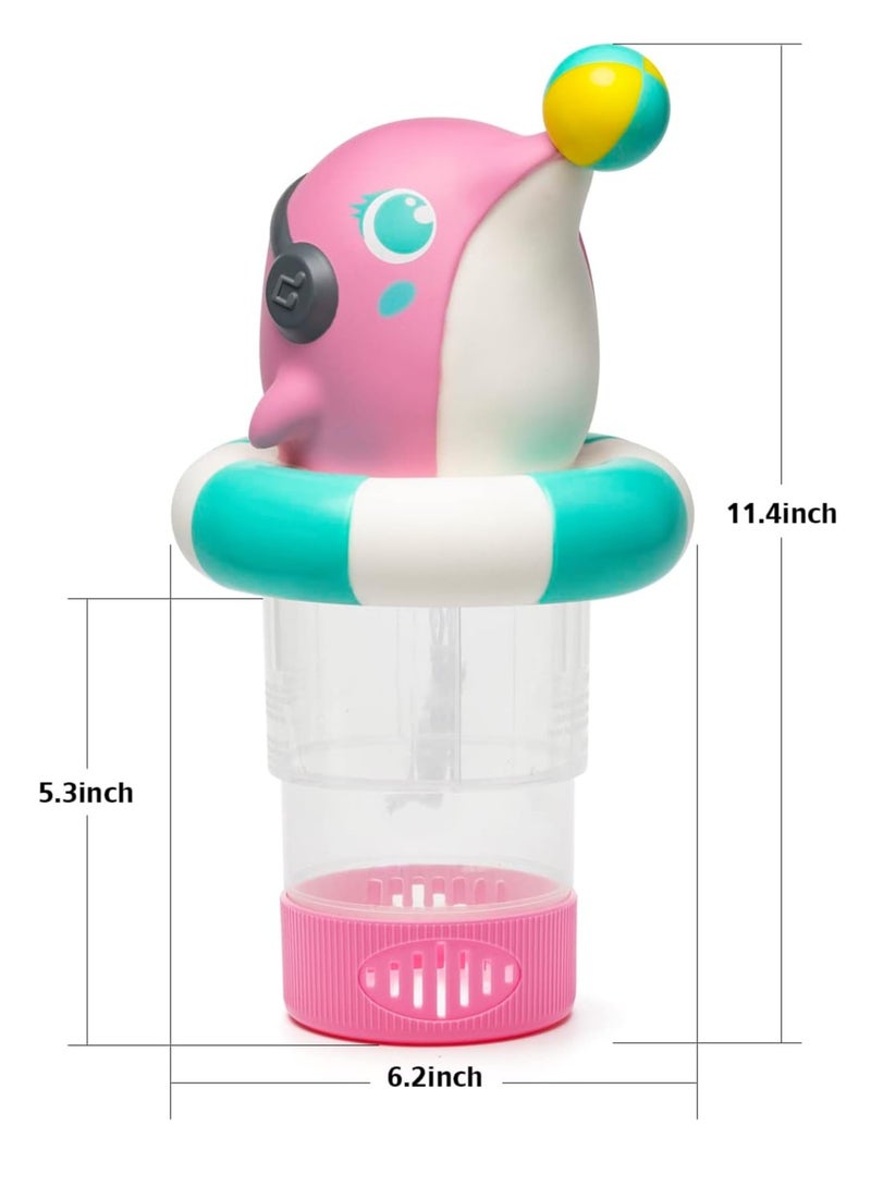 تجمع الرغبة العائمة الكلور موزع للأقراص الكيميائية ، يناسب 1ft و 3ft حافة ، البروم الوقوف ، الوردي دولفين - Image 3